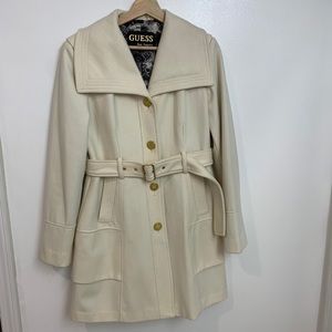 Cream / off white colored Guess coat